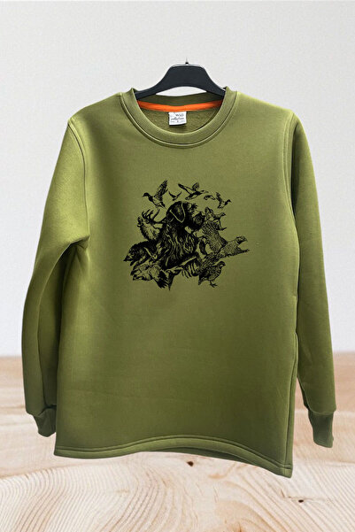 WİDİ Hanorac din bumbac 100% cu imprimeu Hunting Hunter Drahthaar, câine de v...