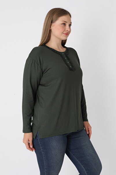 Orly More Μίνι σκίσιμο από ύφασμα βισκόζης Μακρυμάνικη μπλούζα από βαμβακερή μητέρα με λεπτομέρεια σε μακρυμάνικο πέτο και κουμπιά