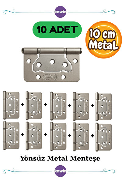 Kawin 10 Pieces Durable 10 cm Door Hinge – Satin Metal Non-Directional Butterfly Hinge Silver Chrome