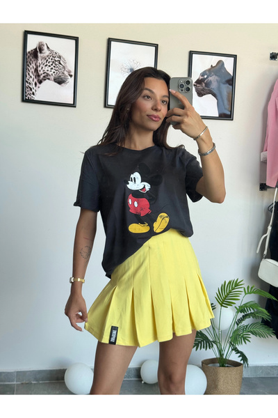 BS Sarı Pileli Etek