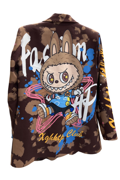 OEM Women's casual jacket with cartoon design