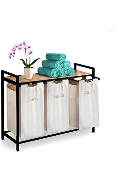 DacEnergy Cos de rufe , raft din lemn, cadru din otel, material textil, 3 com...