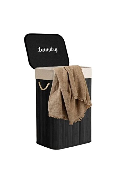 DacEnergy Laundry basket, made of bamboo and cotton, breathable construction,...