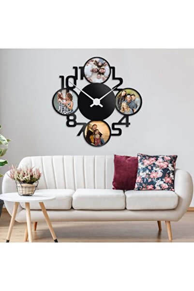 Marktna ساعة جدارية مميزة من الاكريلك الأسود الامع