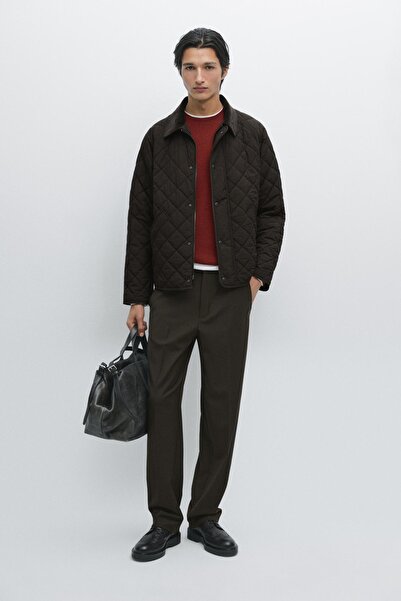 Massimo Dutti Napa yaka şişme mont