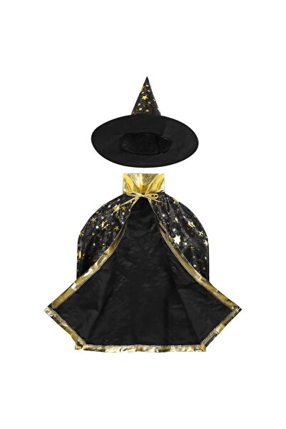 Blusmart Magician's cape with hat, wizard/witch, Halloween costume, unisex, universal 100-160 cm