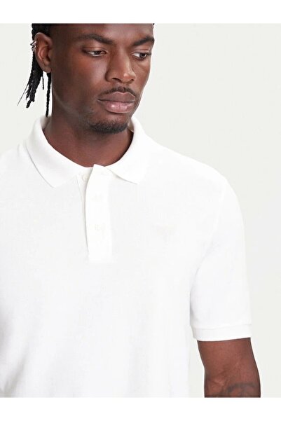 Guess Beppe Men's White Active Slim Fit Polo T-Shirt Z5Yp02K9Wf1-G018