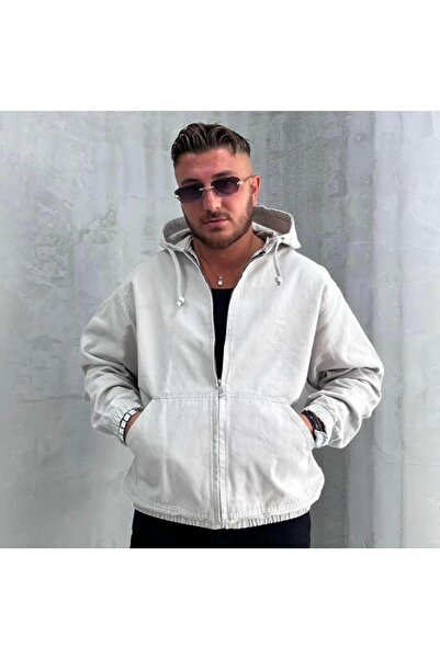 MODA TAŞ GRİ PAMUK MEVSİMLİK CEKET