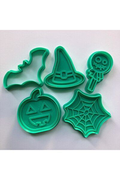 Düvencioğlu Halloween 5-Piece Cookie Cutter Set, Witch Hat, Pumpkin, Spider W...