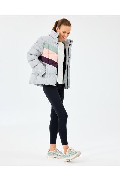 SKECHERS W Puffer Jacket Kadın Gri Mont S2520207-2568