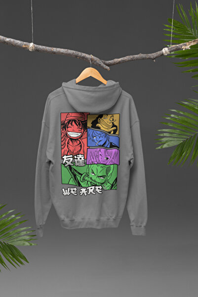 Nulivez هودي كبير الحجم للجنسين بتصميم ون بيس لوفي مطبوع على الظهر عالي الجودة