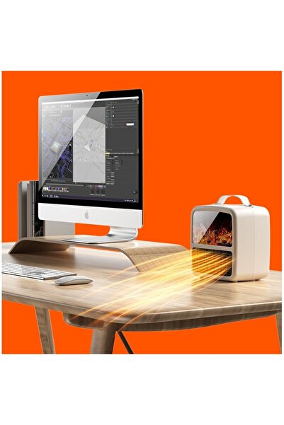 Flippy Mini Portable Heater with LCD Display, Fireplace Effect, 1500W, 2 Levels, Automatic Shut-Off,