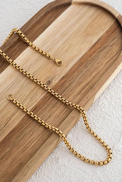 ByFlorya Jewelry Çelik Top Erkek Kolye 3mm Yuvarlak Kararmaz Zincir