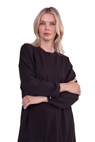 Invee Pamuk Elbise KAHVE