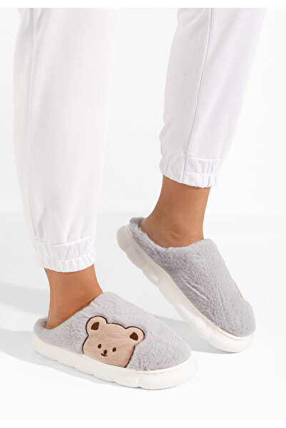 B T Shoes Šedé domácí pantofle Enya