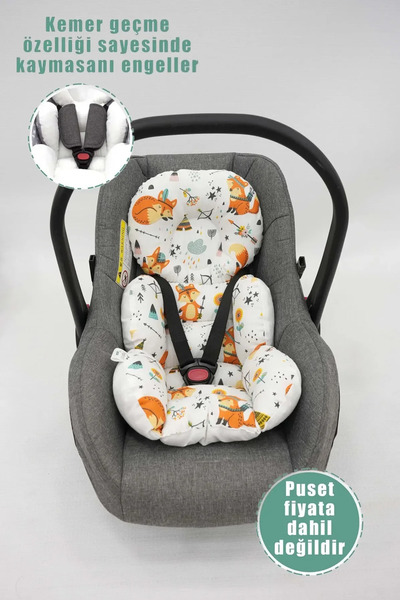 mordesign Orthopedic Stroller Cushion with Lumbar Support, Tilki Series, Orange Color