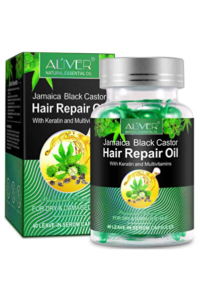 ALİVER Capsule profesionale pentru tratament păr deteriorat cu keratină, ulei de ricin și multivitamine, 40 buc.