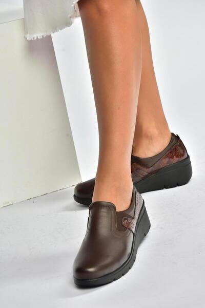 Fox Shoes V324405603 brown genuine leather daily women's shoes