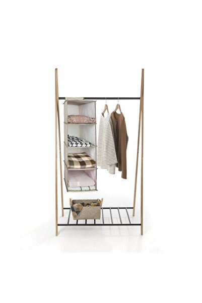 FORSACE 4 Compartment Hanging Closet Organizer Gray