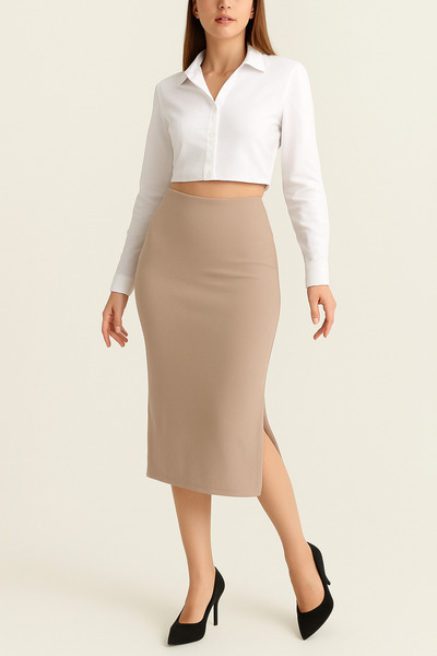 CNG MODA Modal Fabric Slit Pencil Skirt