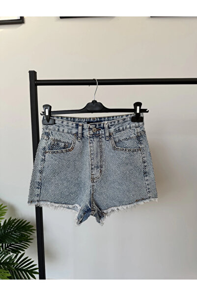 BS Taşlı Kot Şort