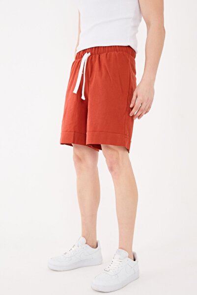 RELAXL 2-Piece Set 100% Cotton Fakir Sleeve T-Shirt and Short Shorts in Brick Color