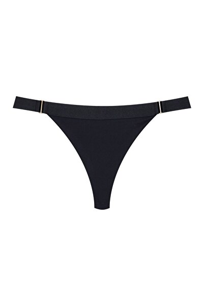 ESOTIQ Women's Thong Panties Ribbed Fabric & Wide Band Bonded Hems | Bianco