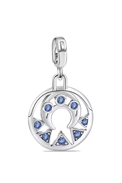 Fubena قلادة فضية من سلسلة ميداليون آي