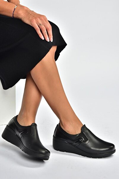 Fox Shoes V324405603 Pantofi de damă casual din piele naturală neagră