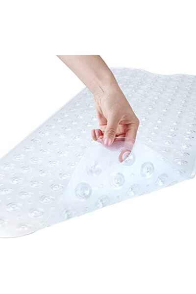 SKY TOUCH SKY-TOUCH Non-Slip Bathtub & Shower Mat, Extra Large with Suction Cups, Drain Holes, Machine Washabl
