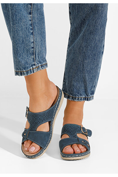B T Shoes Modré zdravotní pantofle Skena