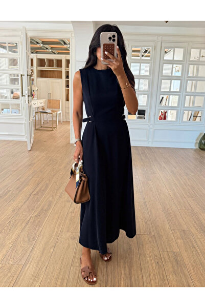 My Blog Mornarsko plava haljina bez rukava Sa detaljem kaiša - 2313