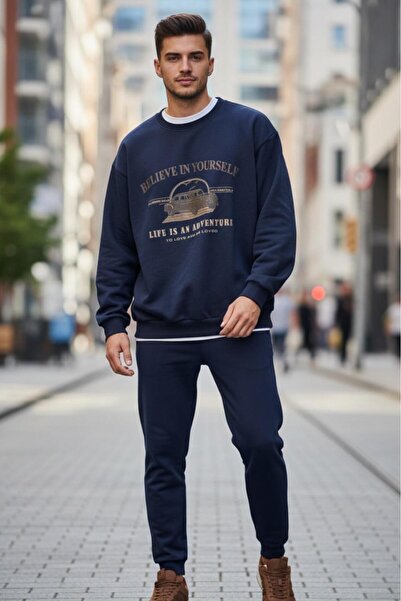 KOZİA OUTDOORS Φούτερ unisex με στάμπα και λαιμόκοψη ποδηλάτου, oversized