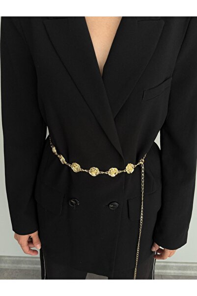 LİA KEMER Rose Gold Chain Accessory for Jacket, Dress, Pants, Evening Dress, Body Chain, Beach Belt