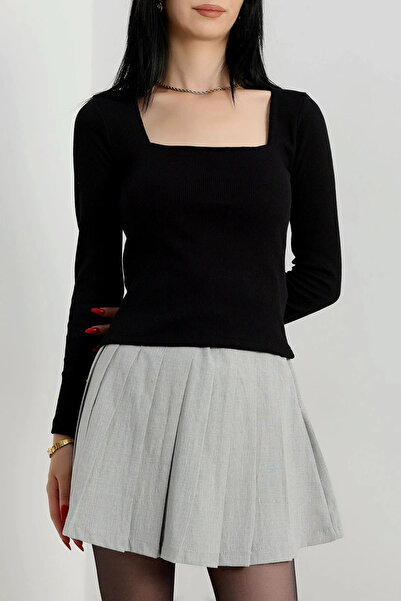 Zerenyus Μπλούζα με καμινέτο με λαιμόκοψη μαύρο