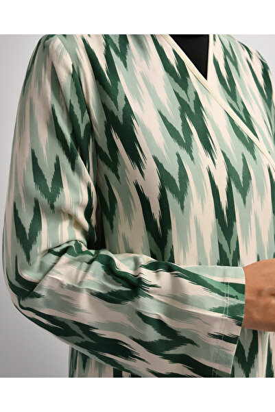 Bilenler Φόρεμα προσευχής με ζιγκ-ζαγκ σχέδιο – 100% βισκόζη, με πλαϊνά κορδόνια, μέγεθος 36-46