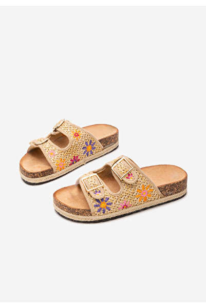 B T Shoes Παντόφλες με πλατφόρμα JOELIA χακι