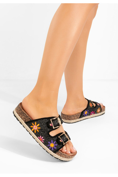 B T Shoes Černé pantofle na platformě JOELIA