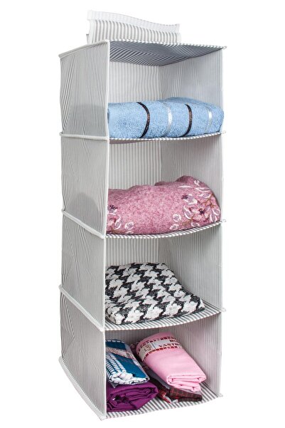 FORSACE 4 Compartment Hanging Closet Organizer Gray