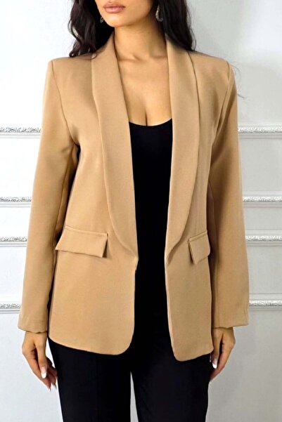 FashionForYou Isotta long day jacket with decorative flaps, BEIGE