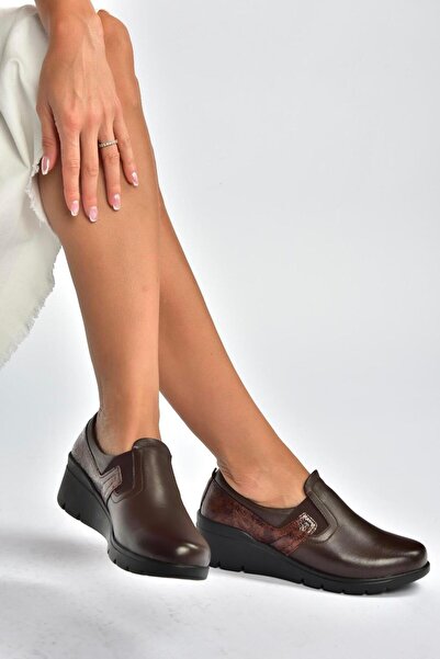 Fox Shoes V324405603 brown genuine leather daily women's shoes