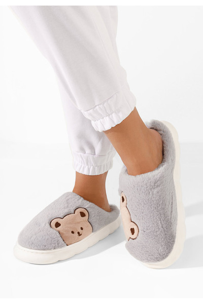 B T Shoes Šedé domácí pantofle Enya