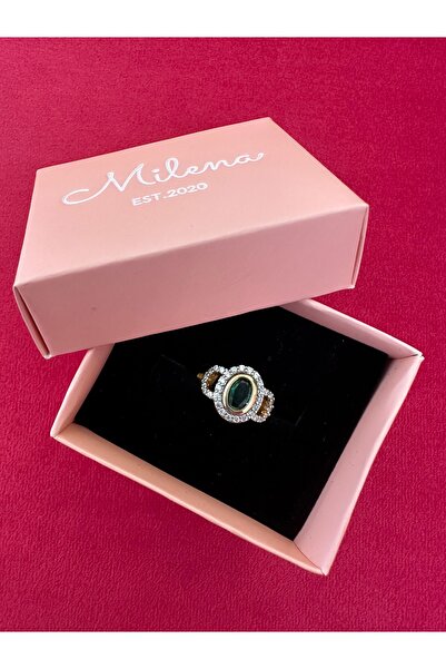 Milena Designer Store خاتم ميلينا إسطنبول من الأحجار الكريمة الملونة للإصبع الصغير/السبابة