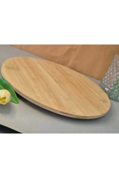 beatrix home BAMBU SUNUM TABLASI 360 DERECE DÖNER SUNUMLUK PİZZA, KAHVALTI, PEYNİR TABAĞI 35 CM