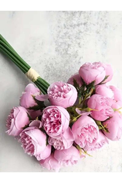 ÇEÇEN HOME (9 DAL) Vazosuz Yapay Gül Çiçek Buketi,Ev-İş Dekorayonu İçin Canlı Görünümlü Gül Çiçek Buketi