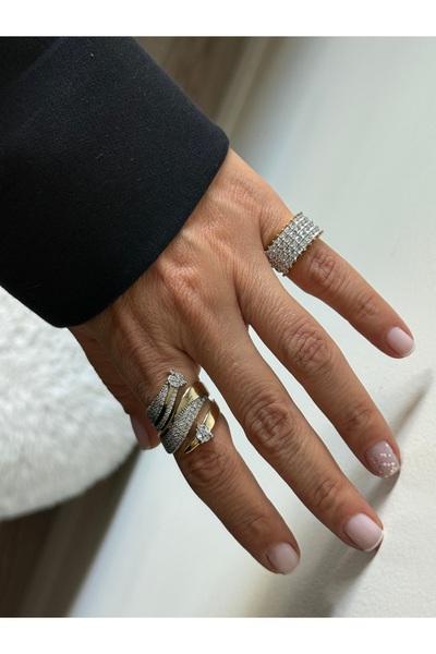 Rossetto Atelier İthal Gold Chiva Serçe Parmak Yüzüğü