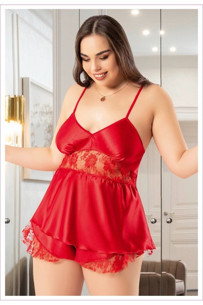 DynamicLeggings Satin Lace Shorts Nightwear with Straps4247