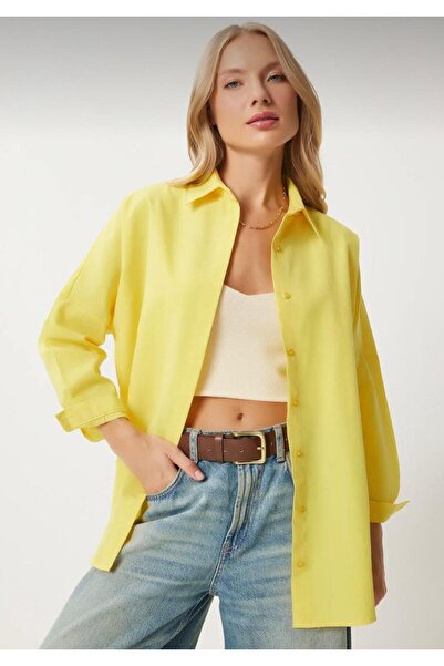 Butik Kadın Oversize Uzun Basic Gömlek