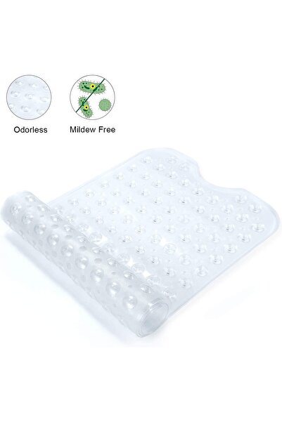 SKY TOUCH SKY-TOUCH Non-Slip Bathtub & Shower Mat, Extra Large with Suction Cups, Drain Holes, Machine Washabl