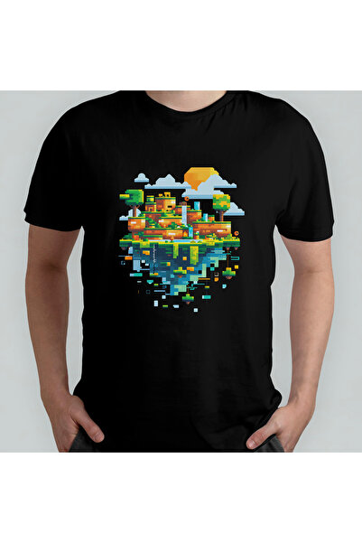 Pixxa Minecraft unisex 100% pamuk lu okrugla kragna T-shirt model 4
